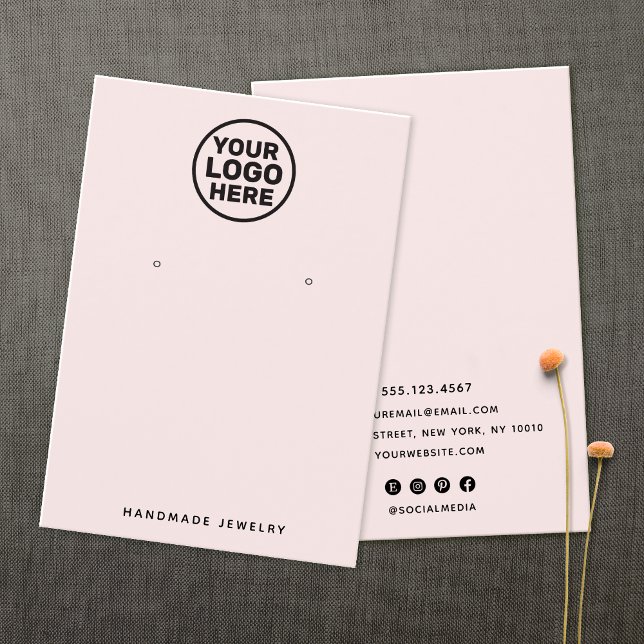 Pink Custom Logo Earring Display Holder (Creator Uploaded)