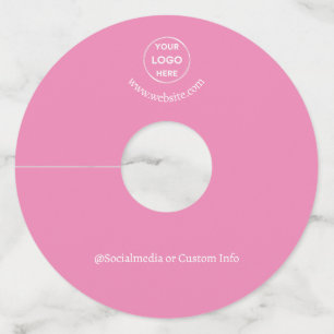 Pink Custom Logo Text Modern Minimalist Business Wine Glass Tag