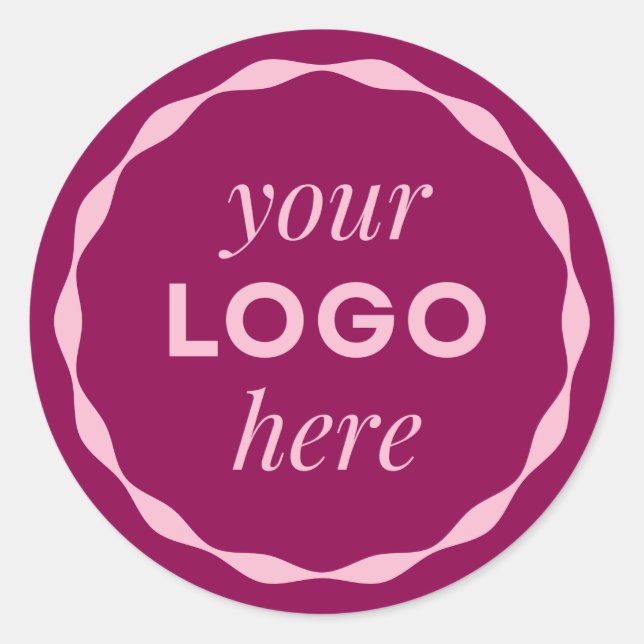 Pink Custom Minimalist Logo Circle Sticker (Front)