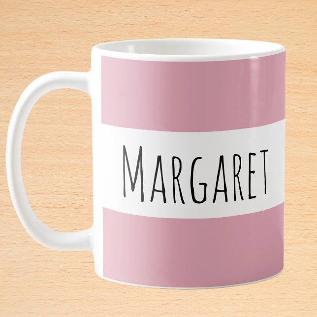 Pink Custom Name Personalised  Coffee Mug (Creator Uploaded)