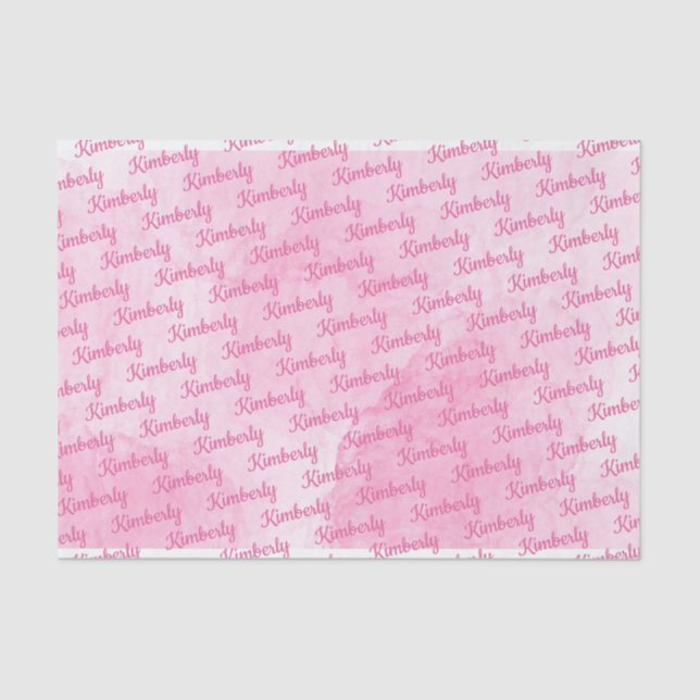 Pink Custom Name Personalised Tissue Paper (Front)