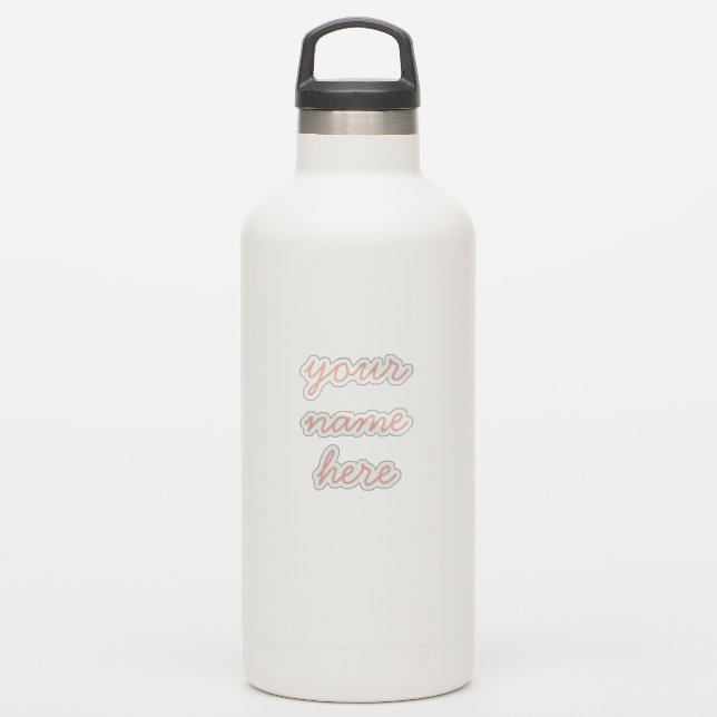 Pink Custom Name Simple Minimal Script Stickers (Waterbottle)