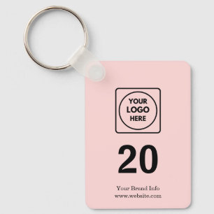 Pink Custom Number   Business Property Logo Key Ring