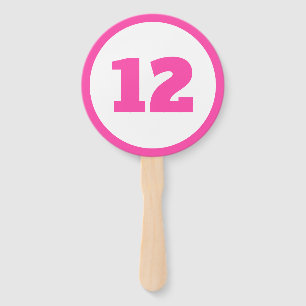 pink custom number hand fan