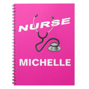 PINK  Custom Nurse Name Notebook