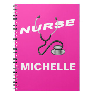 PINK  Custom Nurse Name Notebook