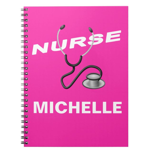 PINK  Custom Nurse Name Notebook (Front)