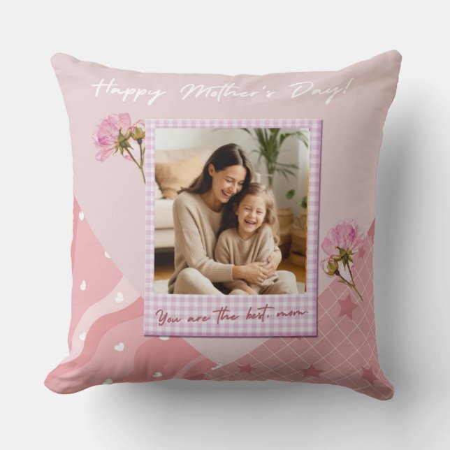 Pink Custom Photo Collage Cushion (Front)