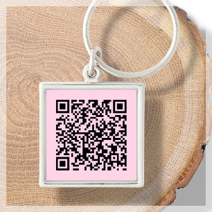 Pink   Custom QR Code Scannable Keychain