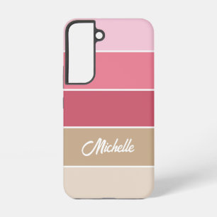 pink Custom Summer Color Block Stripes Samsung Galaxy Case