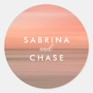 Pink Custom Wedding Envelope Seal Sticker