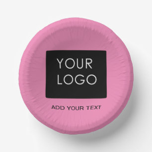 Pink Customisable Business Add Logo Paper Plate