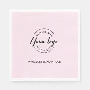 Pink Customisable business company logo website  Napkin
