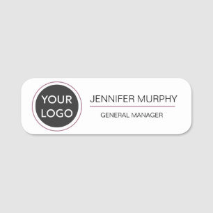 Pink Customisable Company Logo & Employee Name Tag