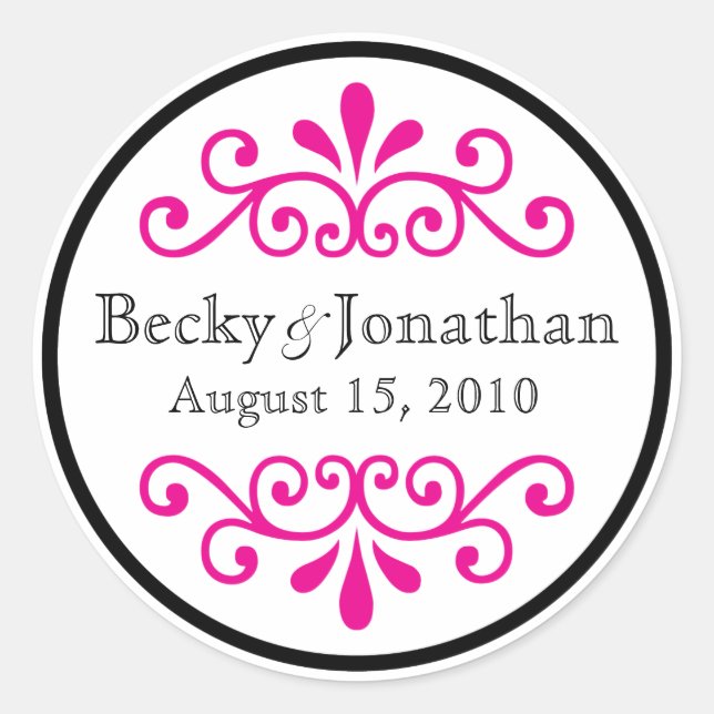 Pink customisable monogram sticker (Front)