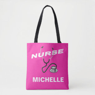 PINK Customisable Name Nurse Tote Bag