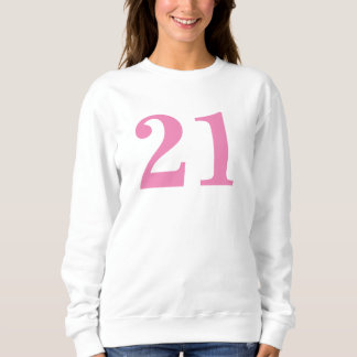 Pink Customise Number Basic Long Sleeve T-Shirt Sweatshirt