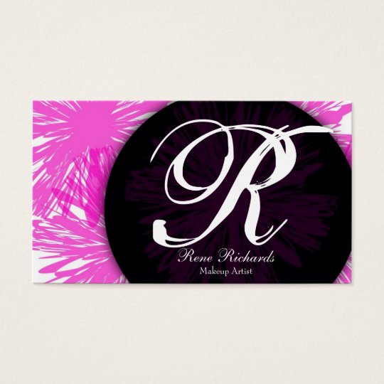 pink customise your mongram business card