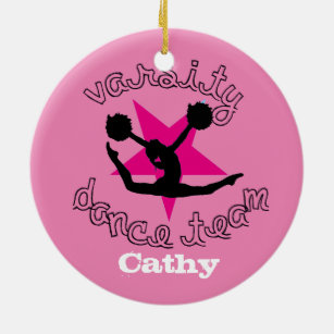 pink Customizeable Dance Team ornament