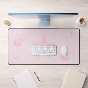 Pink Cute Aesthetic Sparkle Desk Mat