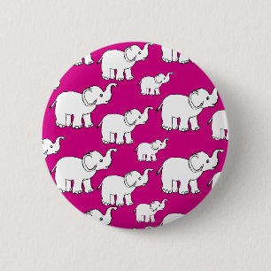 Pink Cute Animal Pattern Cartoon Elephant Pattern 6 Cm Round Badge