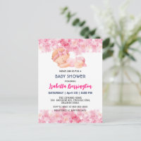 Pink Cute Baby Girl Daisy flowers baby shower kids