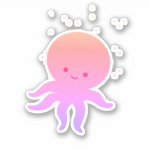 Pink Cute Baby Octopus Cartoon