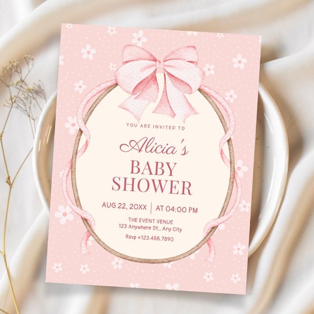 Pink cute baby shower invitation (Creator Uploaded)