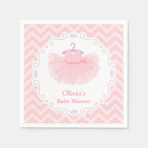 Pink Cute Ballerina Tutu Girl Baby Shower Supplies Napkin