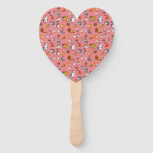 pink cute cat pattern design for cat lovers- hand fan