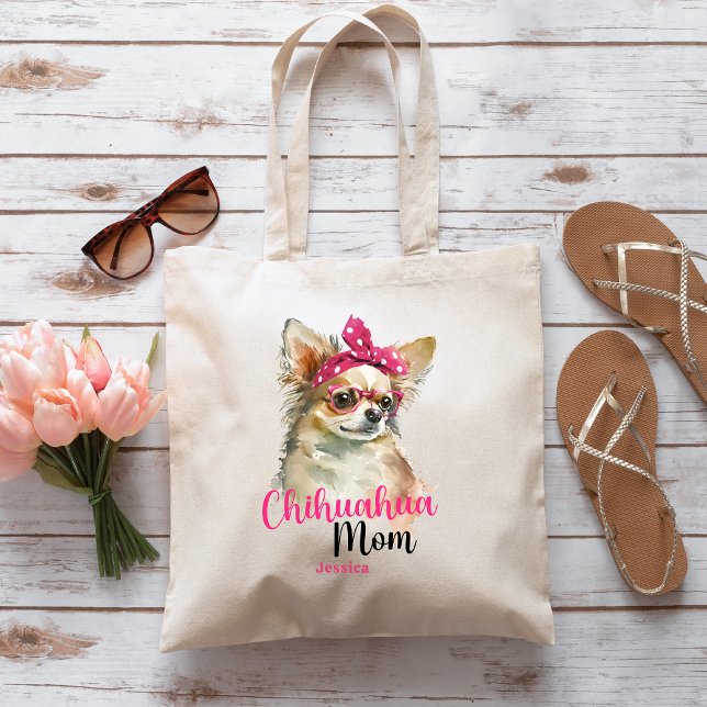 Pink Cute Chihuahua Mum Tote Bag (Creator Uploaded)