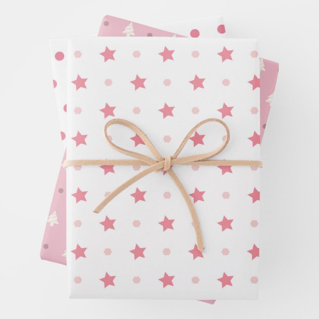 Pink Cute Christmas Wrapping Paper (In situ)
