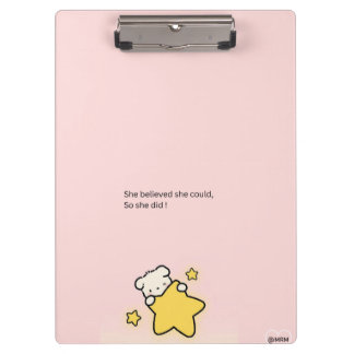 Pink Cute Clipboard – “She Believed She Could, So 