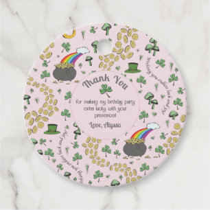 Pink, Cute & Curvy St. Patrick's Day Thank You  Favour Tags