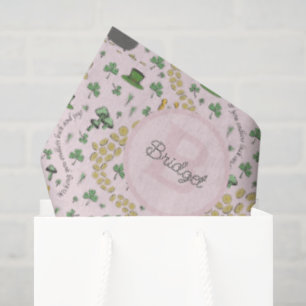 Pink, Cute & Curvy St. Patrick's Day Tissue Paper