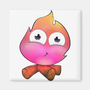 Pink cute fire magnet
