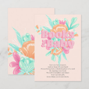 Pink cute floral calligraphy girly books for baby enclosure card