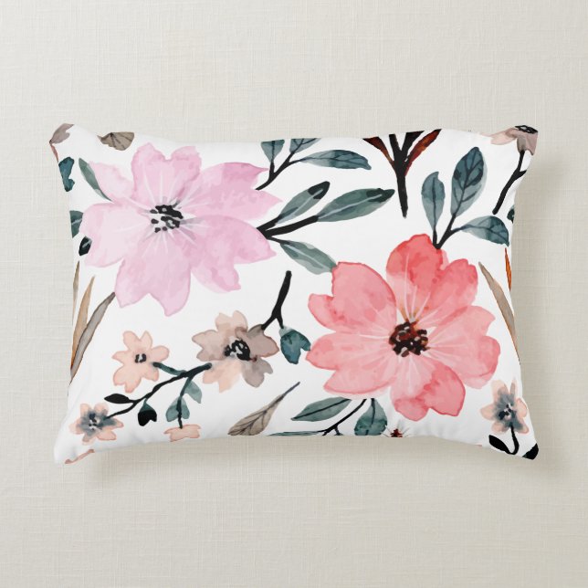 pink cute flower Accent Pillow (Front)