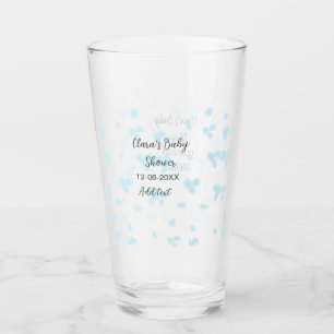 Pink cute flower baby shower watercolor modern dat glass