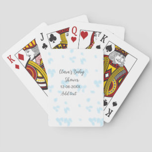 Pink cute flower baby shower watercolor modern dat playing cards