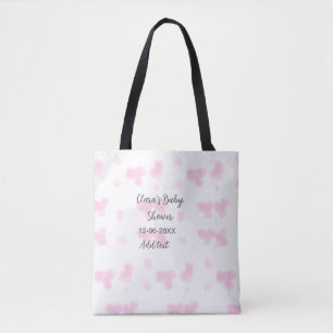 Pink cute flower baby shower watercolor modern dat tote bag