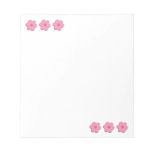 Pink Cute Flowers minimal Notepad Scratch Pad