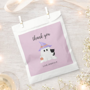 Pink Cute Ghost Halloween Birthday Thank You  Favour Bags