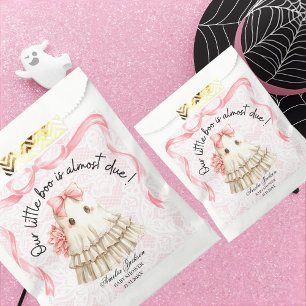 pink cute ghost little boo baby shower Invitation Favour Bags