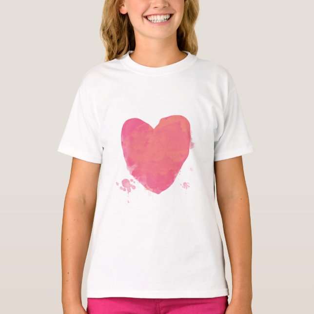Pink Cute Heart T-Shirt (Front)