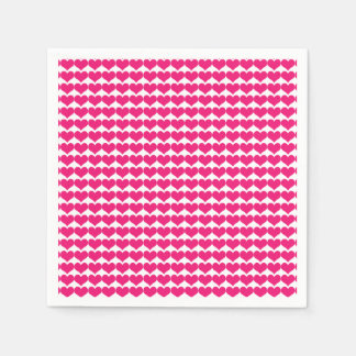 Pink Cute Hearts Pattern Paper Napkins