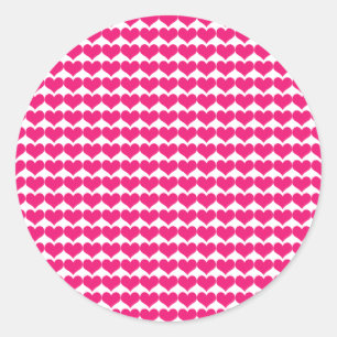 Pink Cute Hearts Pattern Stickers