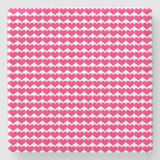 Pink Cute Hearts Pattern Stone Coaster