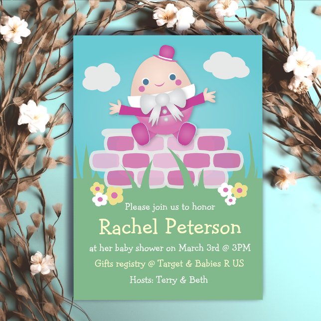 Pink Cute Humpty Dumpty Baby Shower Invitation (Pink Cute Humpty Dumpty Baby Shower Invitation
)