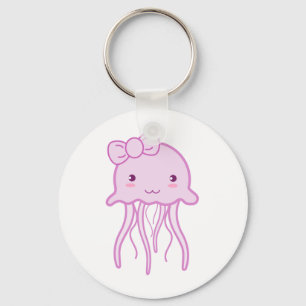 Pink Cute Jellyfish Key Ring